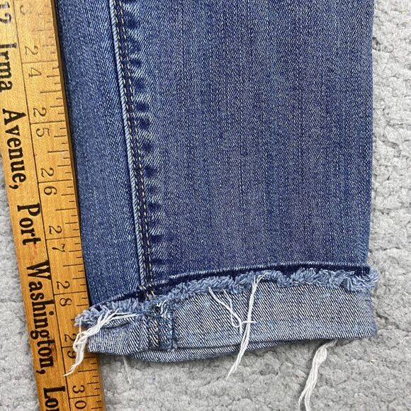 White House Black Market Skimmer Jeans Womens 4 Distressed Ankle Cuff 30x30 WHBM - Picture 11 of 16